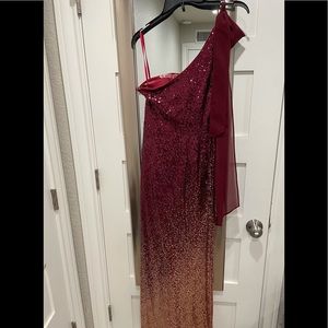 Ever Pretty Burgundy & Gold Sequin Dress